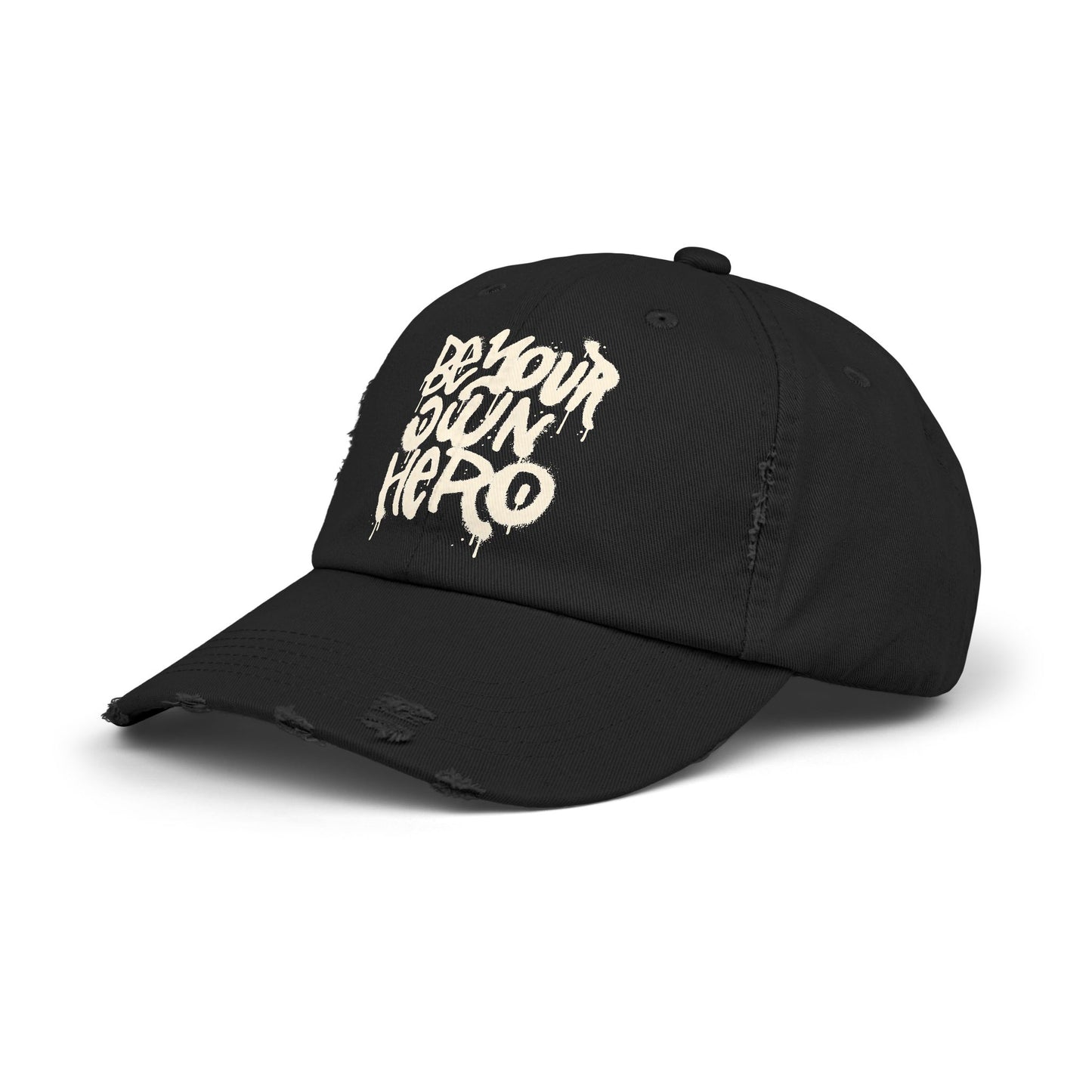Be Your Own Hero Distressed Cotton Twill Dad Hat – Bold Style, Everyday Comfort