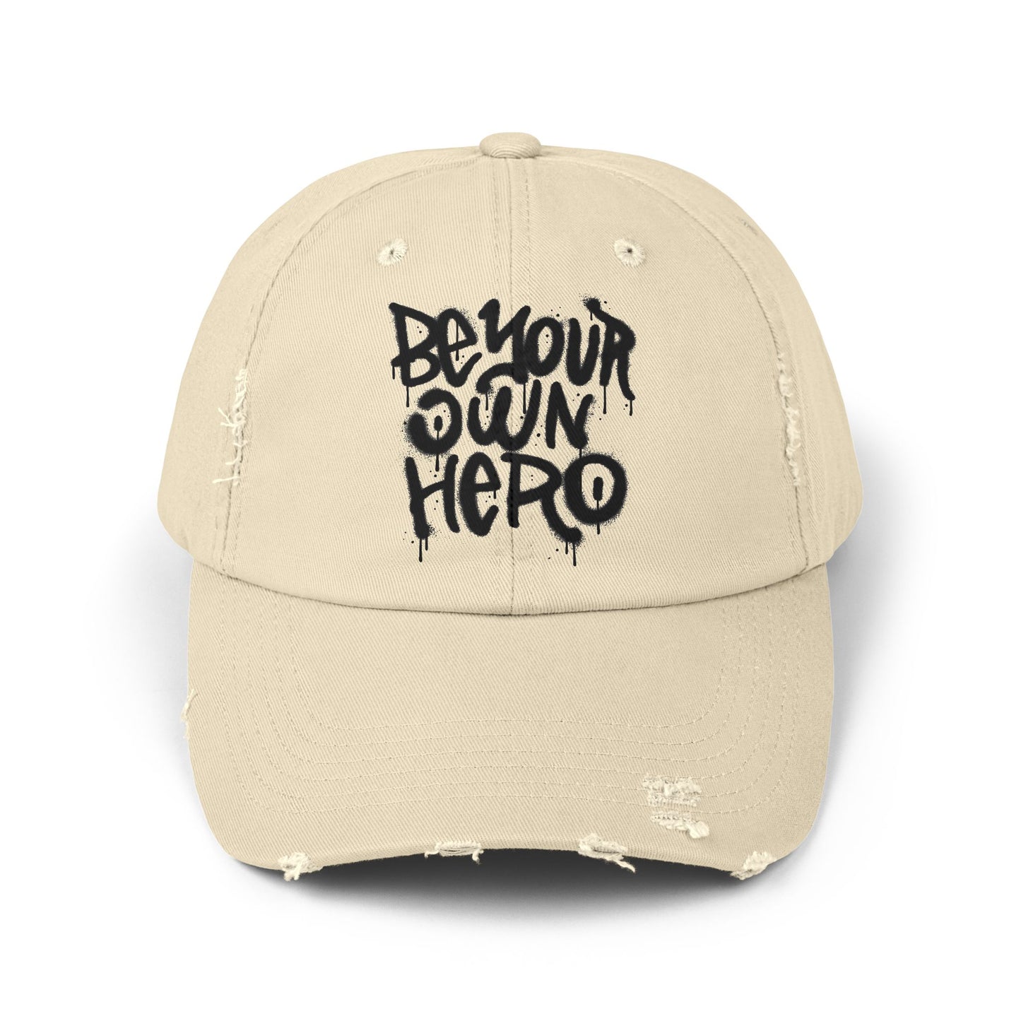 Be Your Own Hero Distressed Cotton Twill Dad Hat – Bold Style, Everyday Comfort