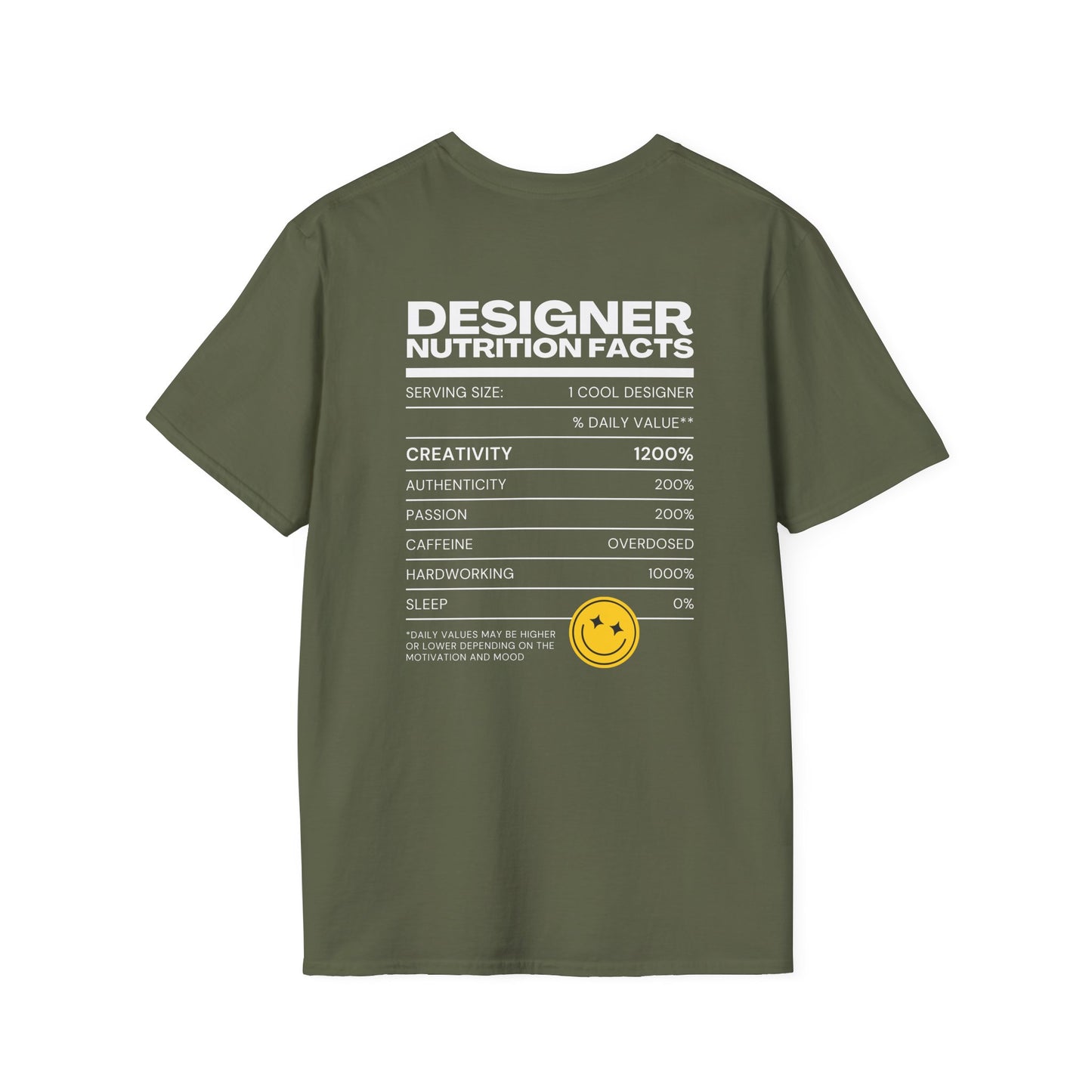 Designer Nutrition Facts T-Shirt