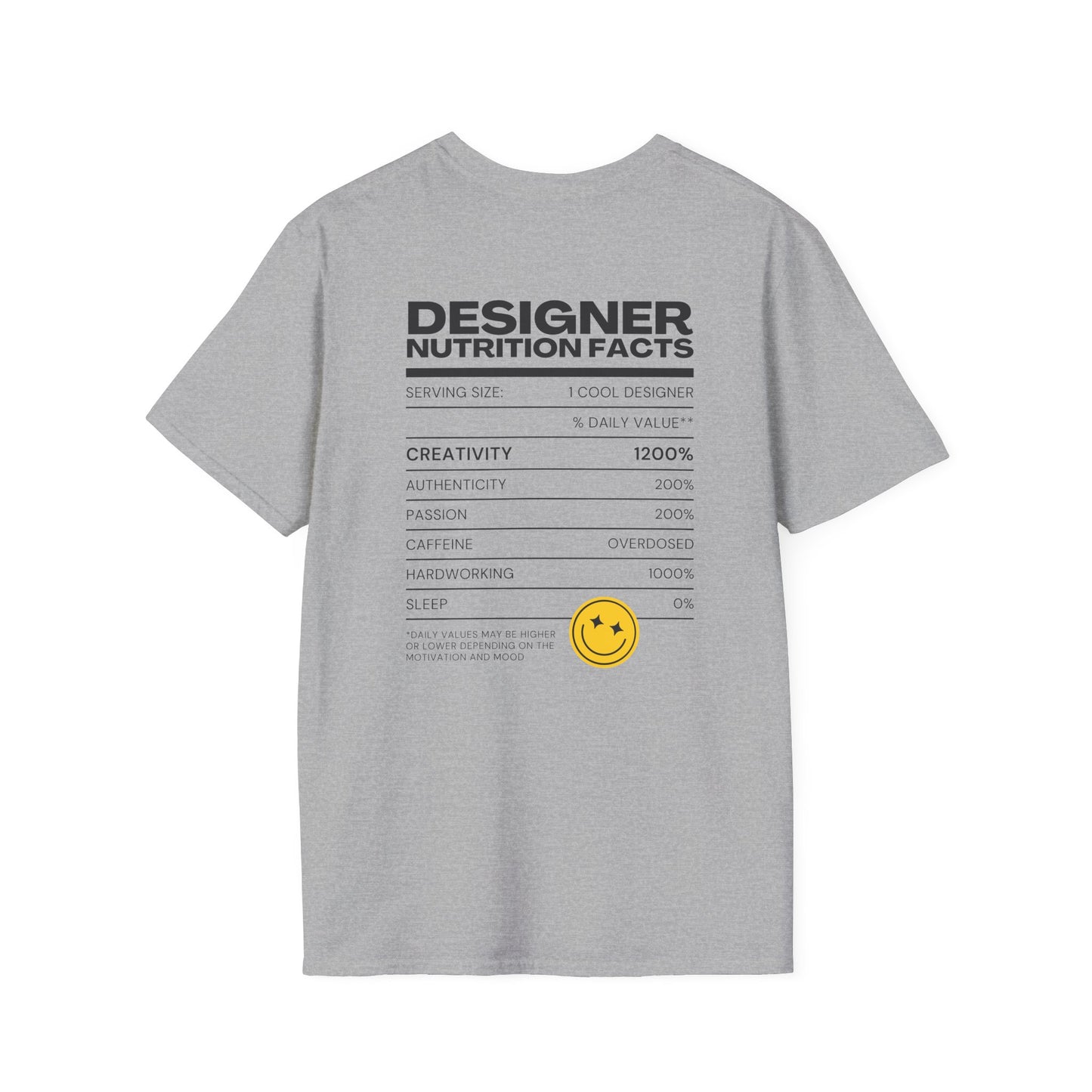 Designer Nutrition Facts T-Shirt
