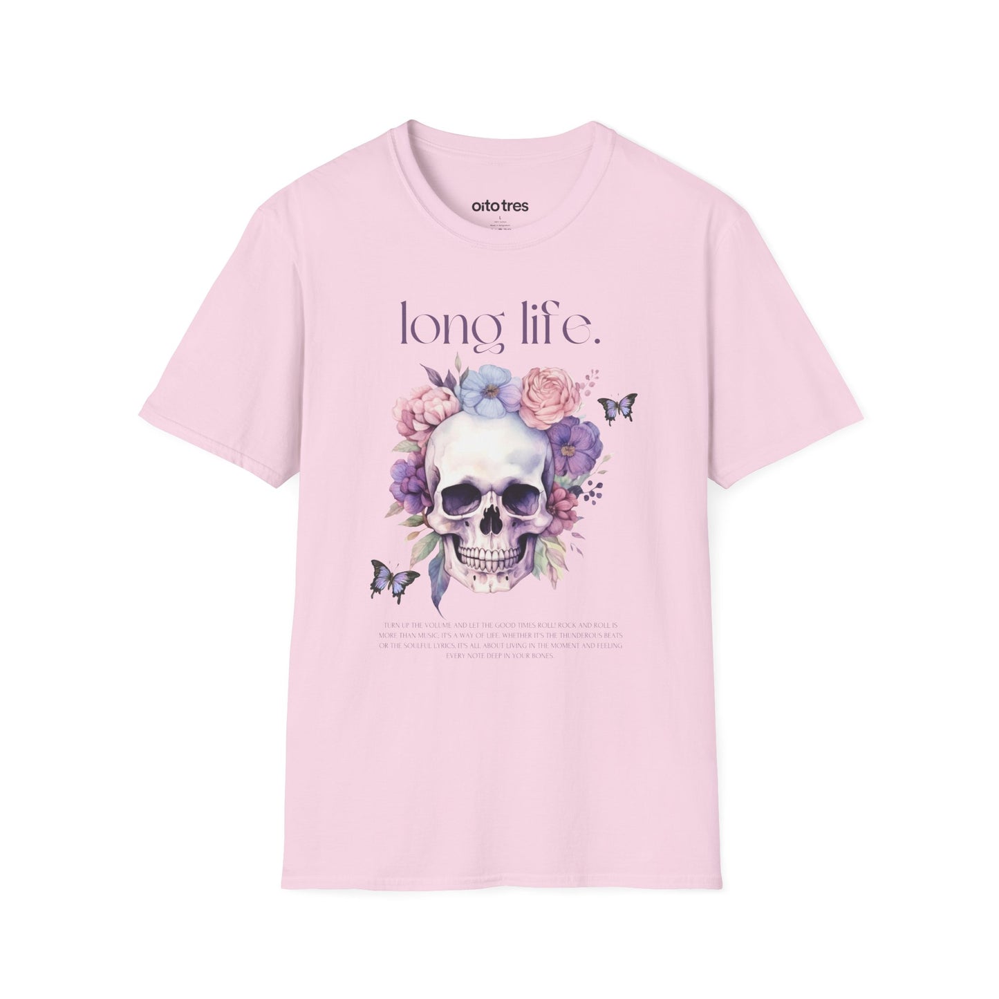 Long Life Floral Skull T-Shirt