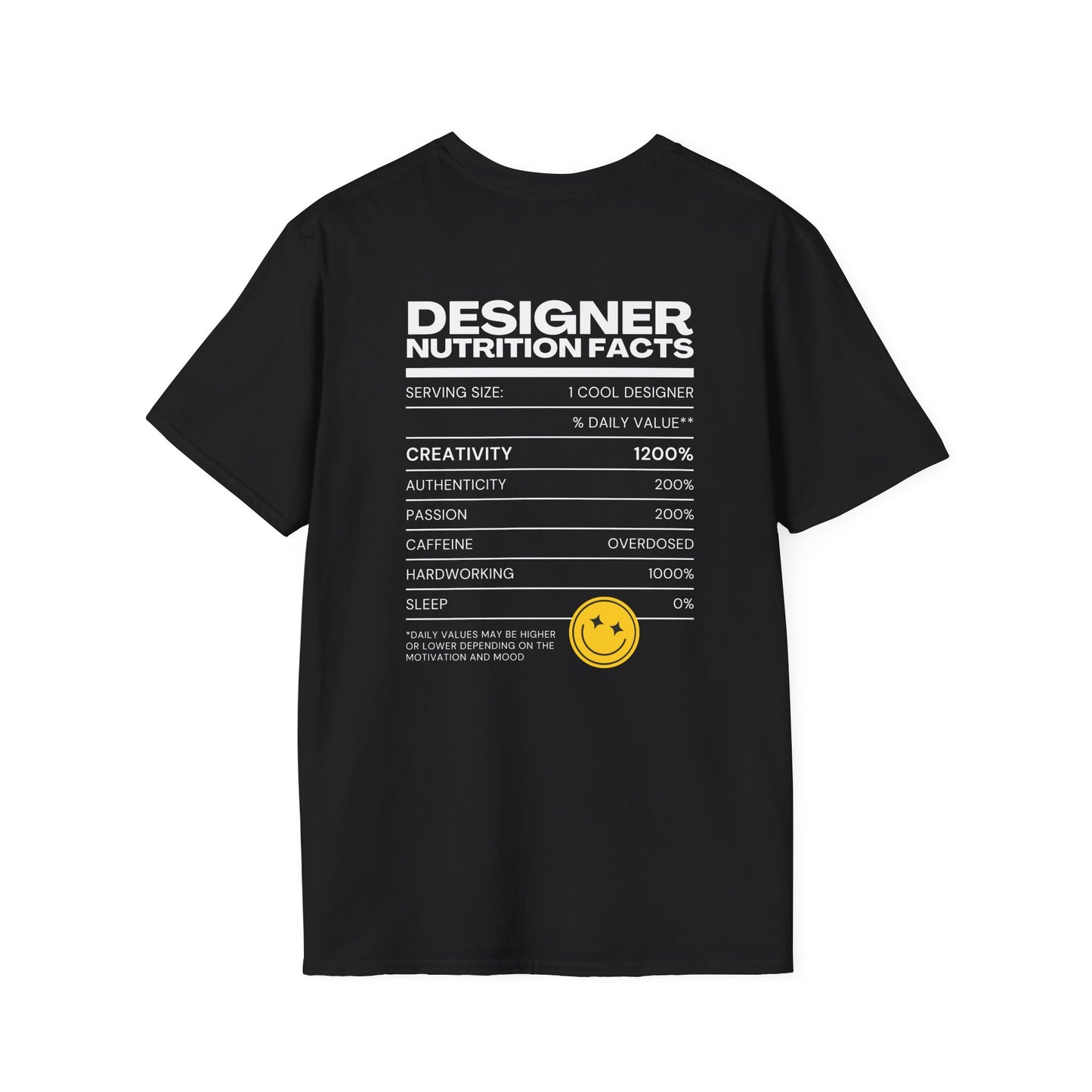 Designer Nutrition Facts T-Shirt