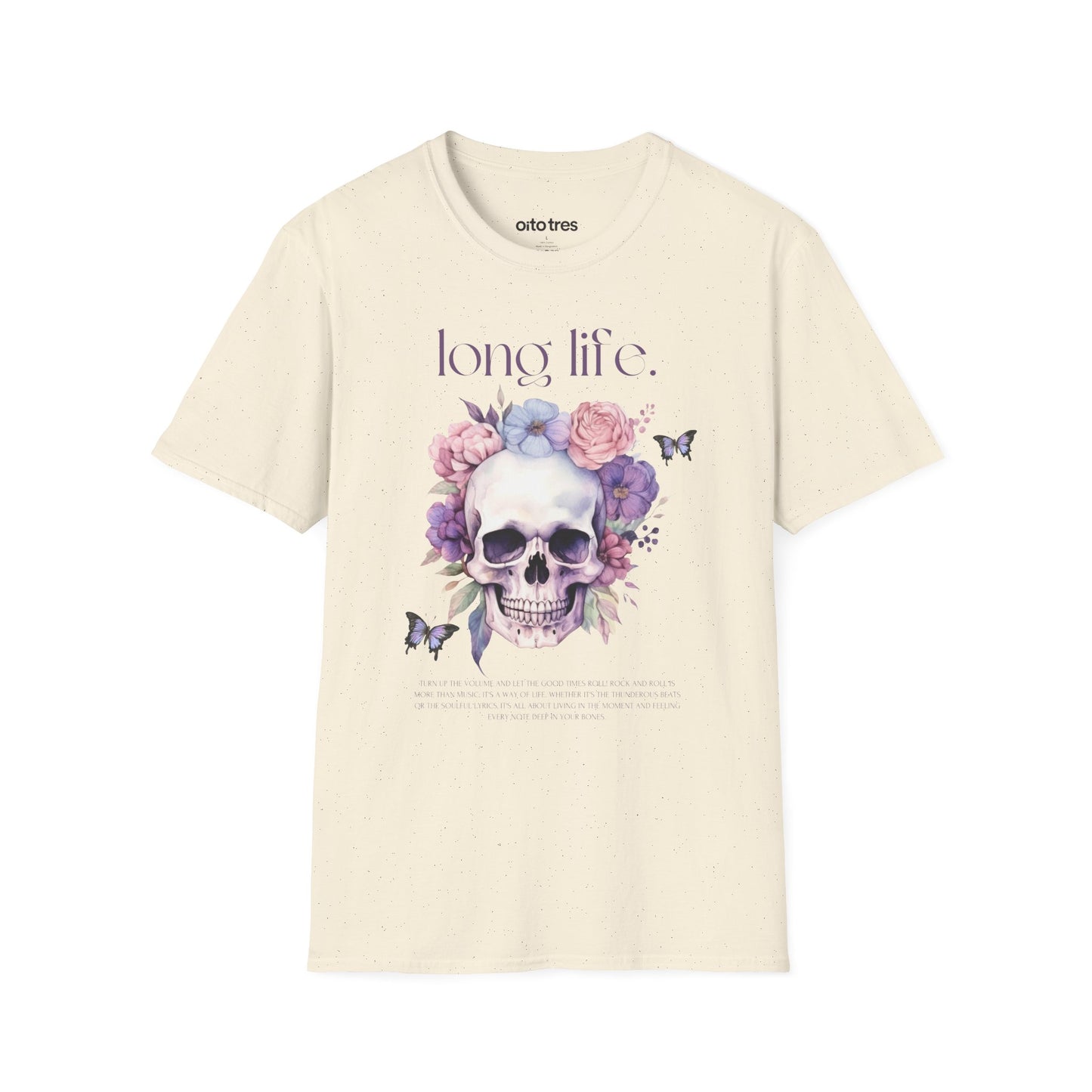 Long Life Floral Skull T-Shirt