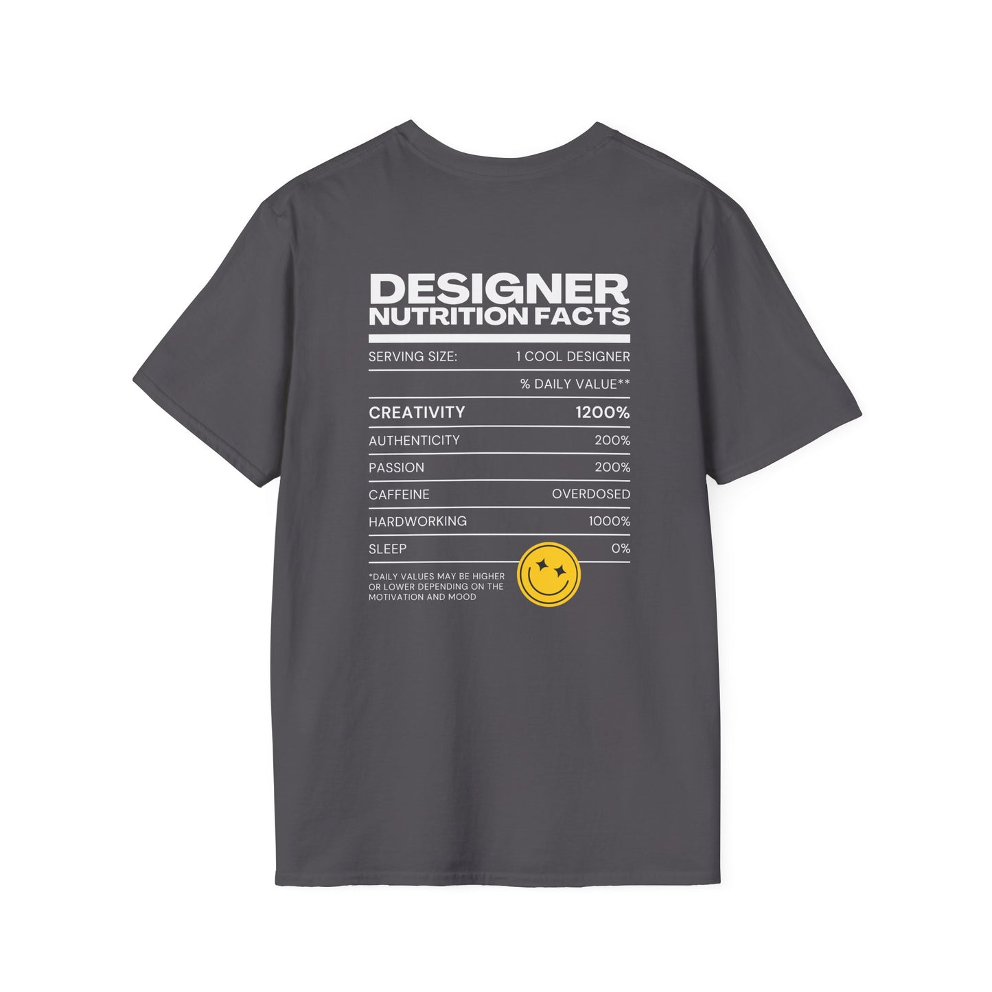 Designer Nutrition Facts T-Shirt