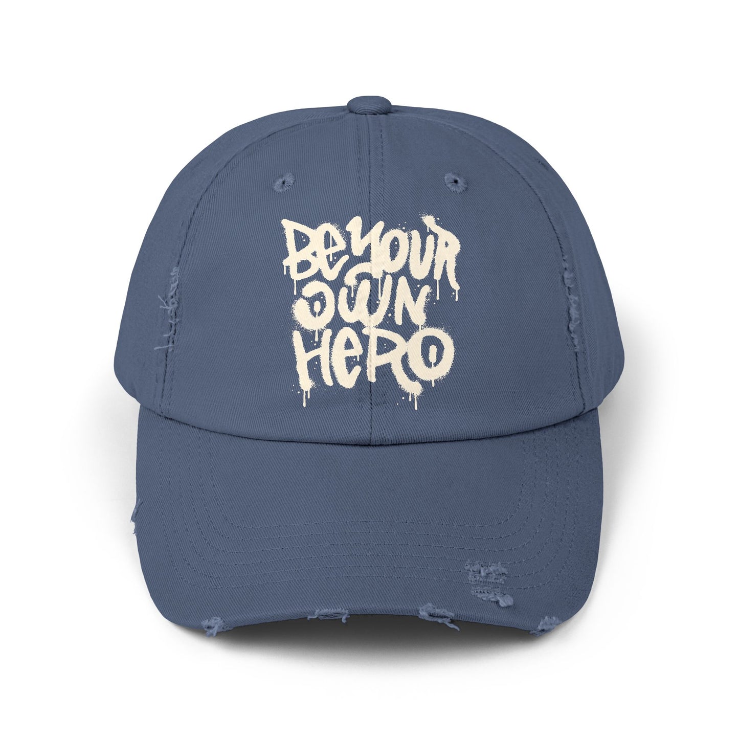 Be Your Own Hero Distressed Cotton Twill Dad Hat – Bold Style, Everyday Comfort