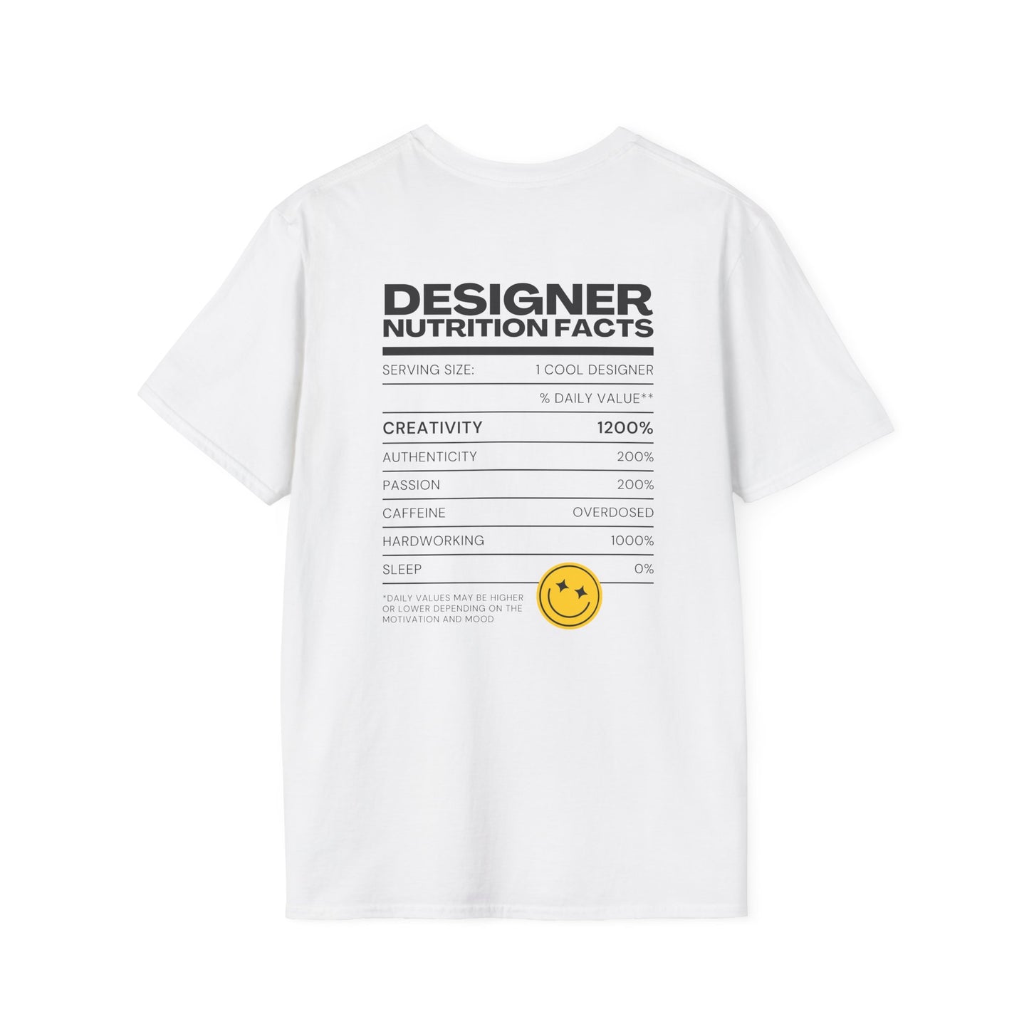 Designer Nutrition Facts T-Shirt