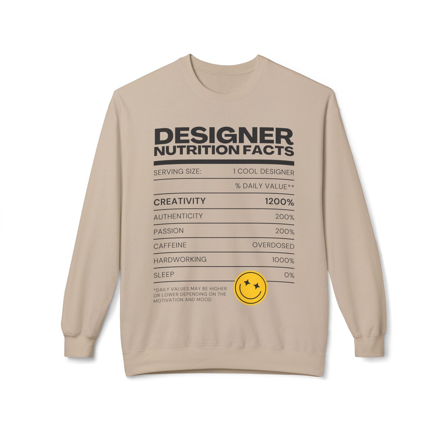 Designer Nutrition Facts Sweatshirt
