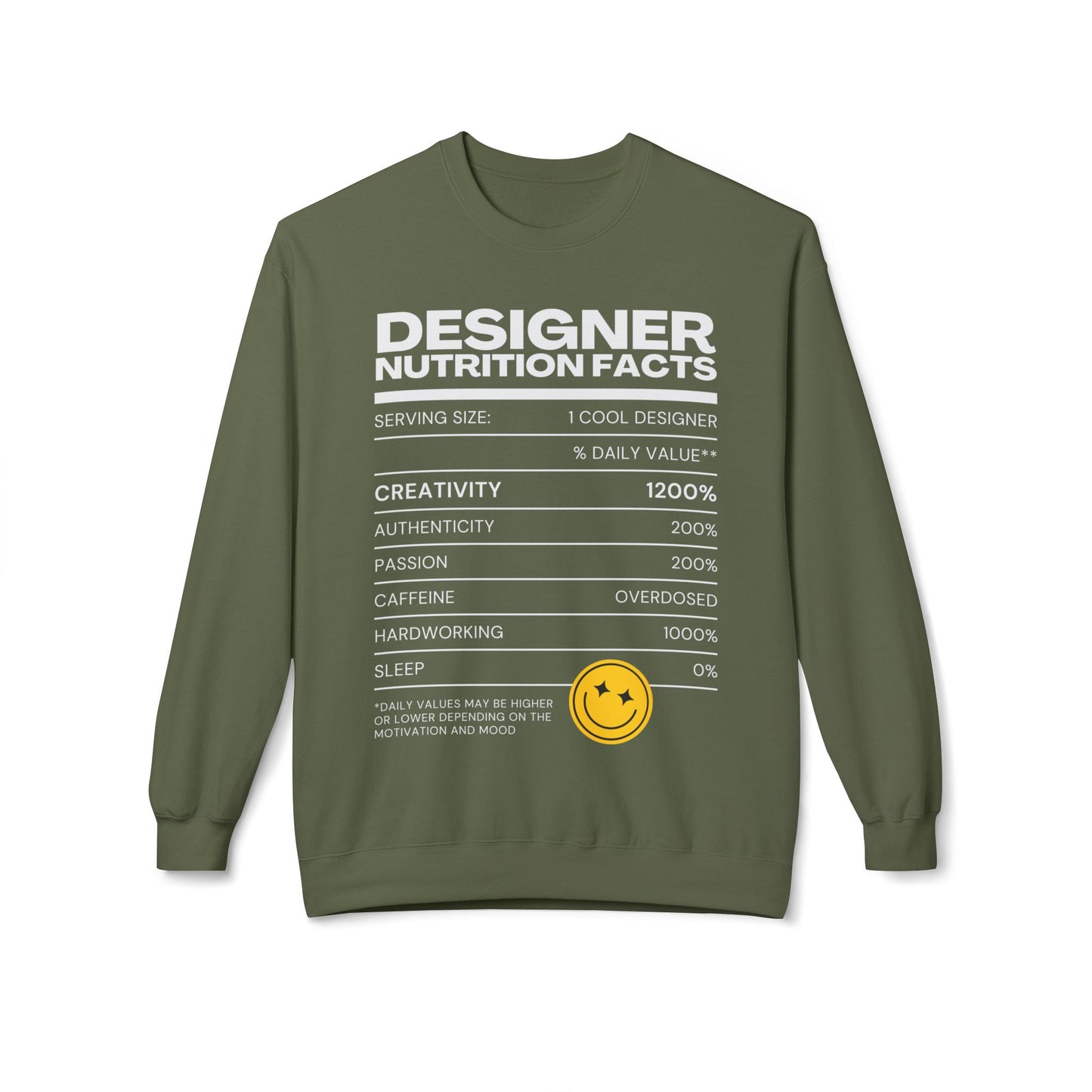 Designer Nutrition Facts Sweatshirt
