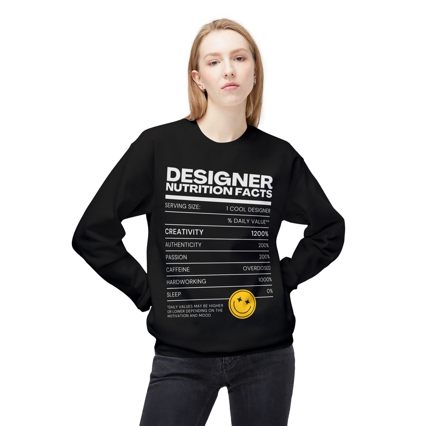 Designer Nutrition Facts Sweatshirt