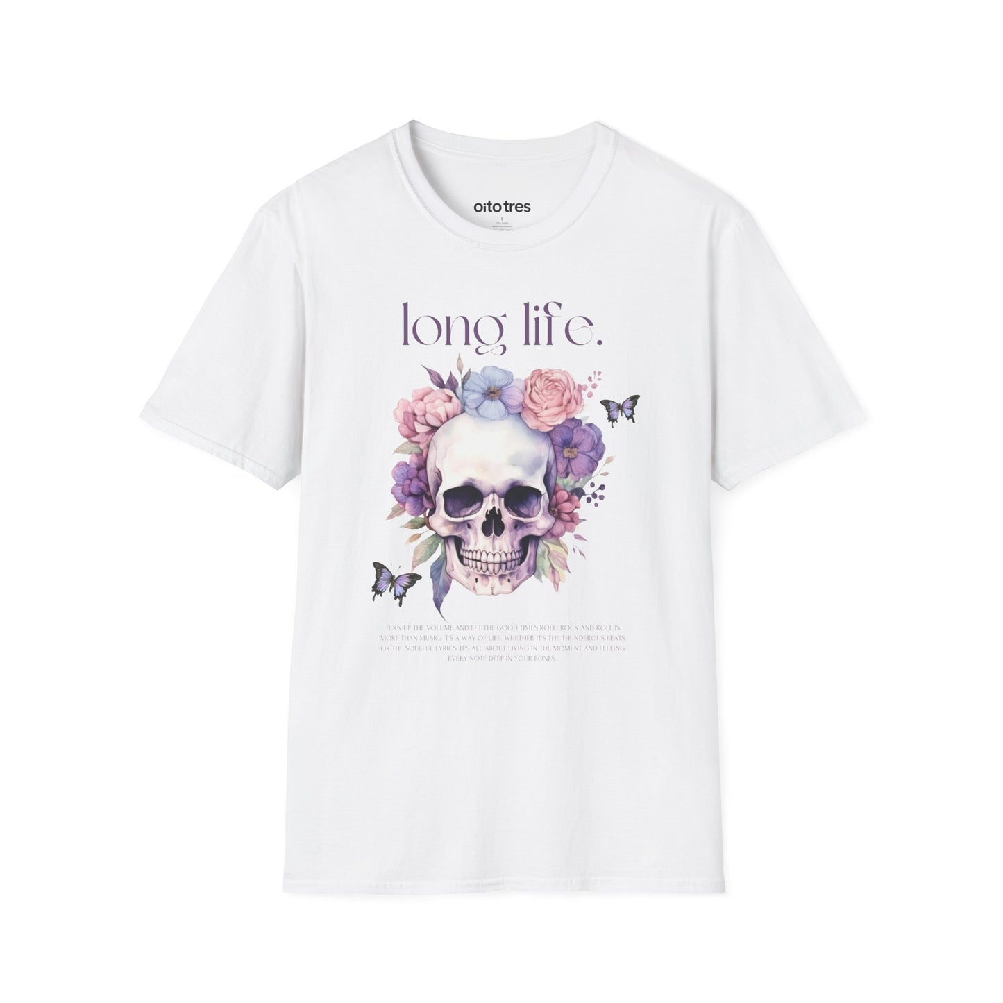 Long Life Floral Skull T-Shirt