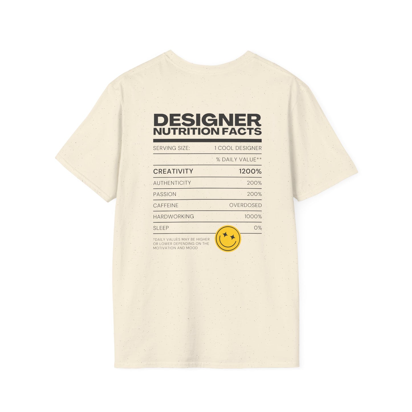 Designer Nutrition Facts T-Shirt