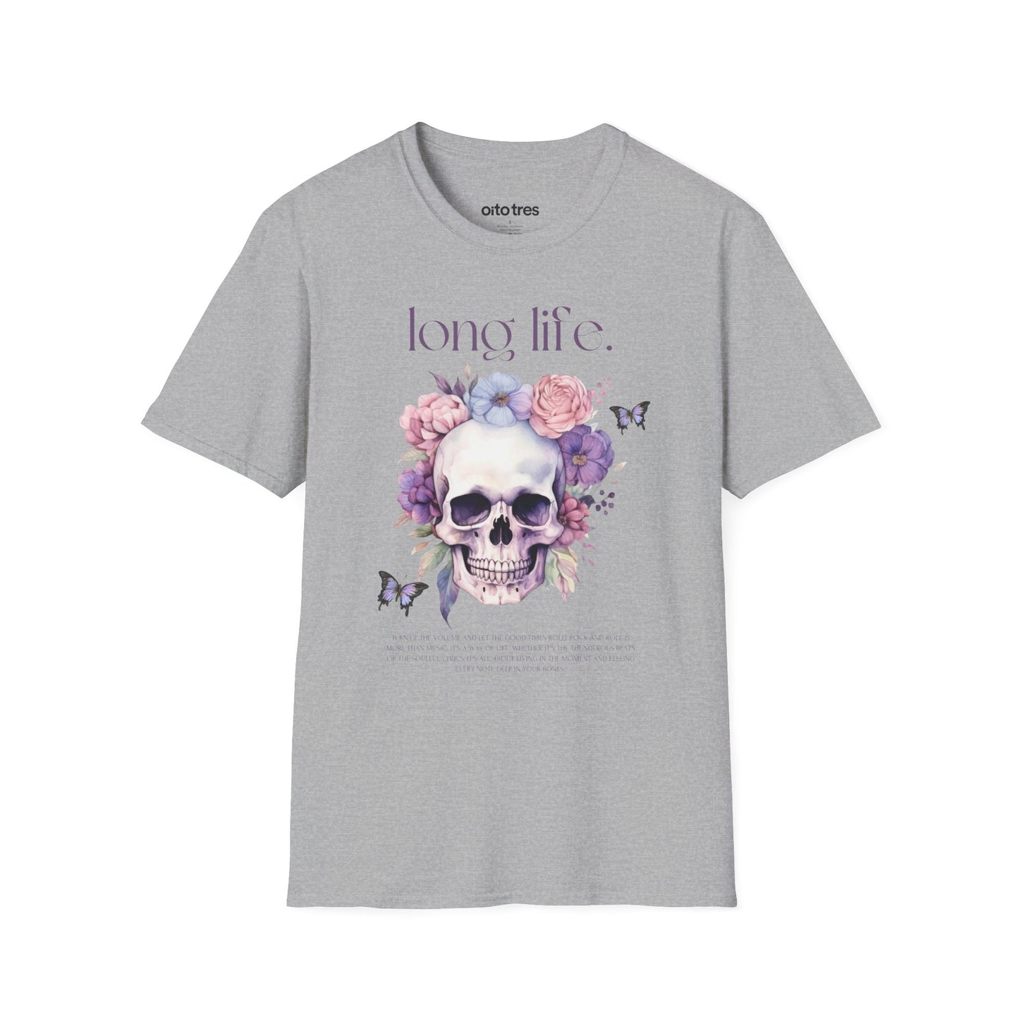 Long Life Floral Skull T-Shirt