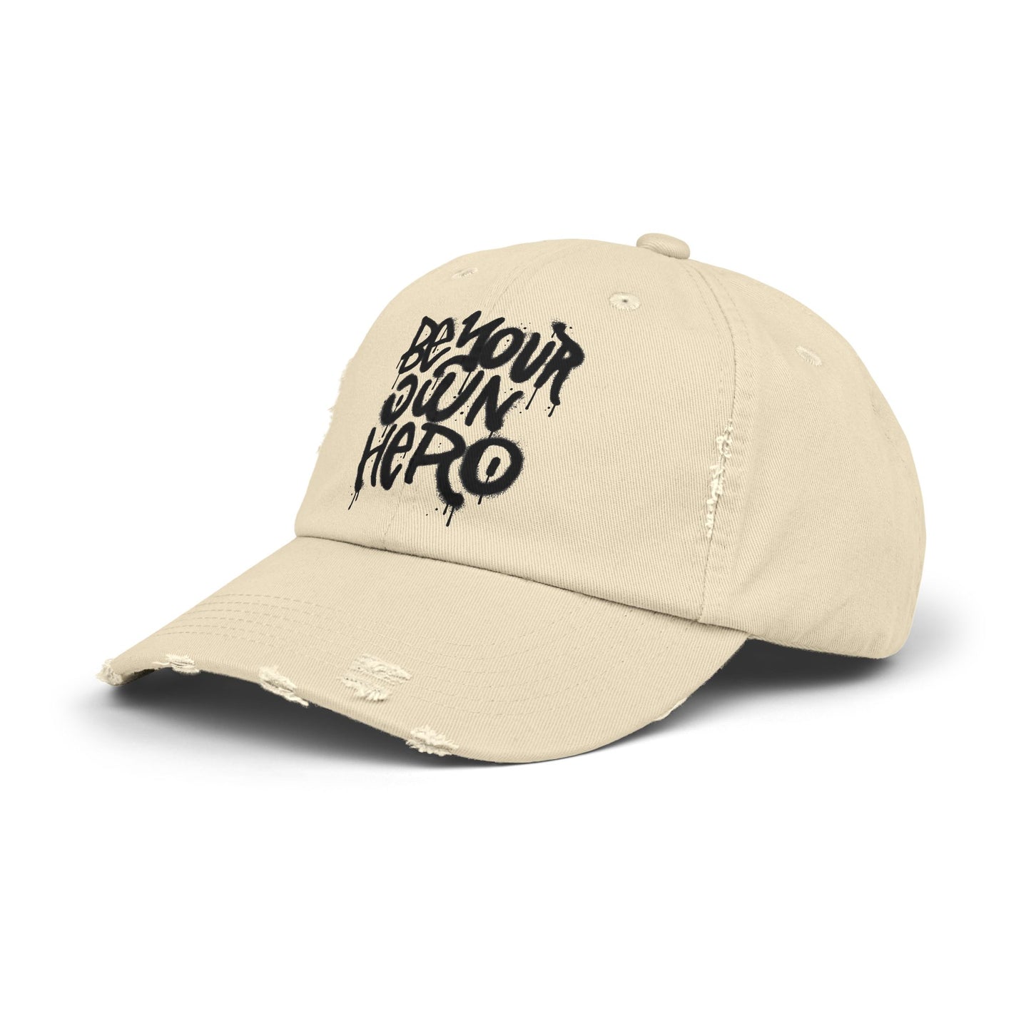 Be Your Own Hero Distressed Cotton Twill Dad Hat – Bold Style, Everyday Comfort