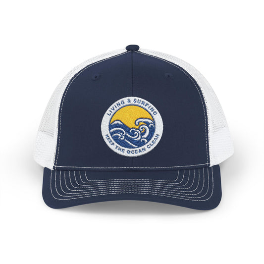 Living & Surfing Trucker Hat – Keep the Ocean Clean - oitotres • clothing