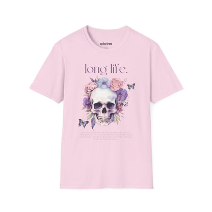 Long Life Floral Skull T-Shirt