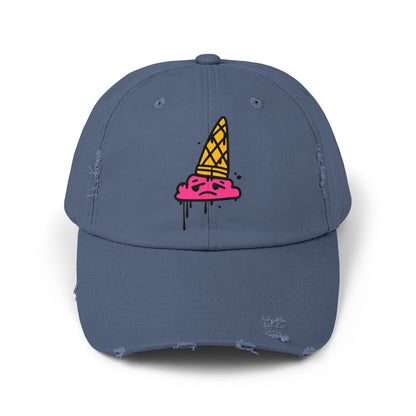 Ice Cream Melt Distressed Cotton Twill Dad Hat – Playful Style, Everyday Comfort