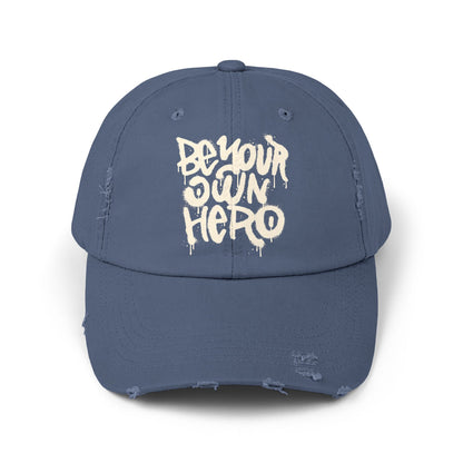 Be Your Own Hero Distressed Cotton Twill Dad Hat – Bold Style, Everyday Comfort