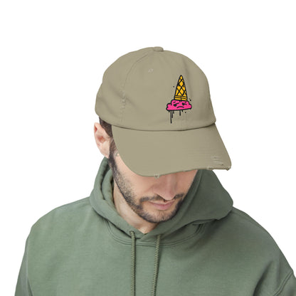 Ice Cream Melt Distressed Cotton Twill Dad Hat – Playful Style, Everyday Comfort
