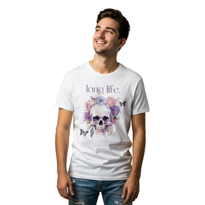 Long Life Floral Skull T-Shirt