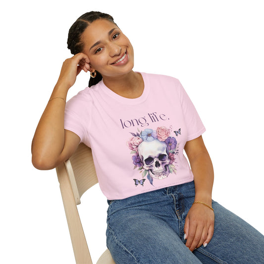 Long Life Floral Skull T-Shirt