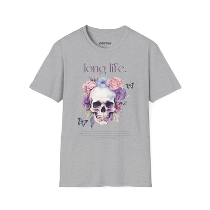 Long Life Floral Skull T-Shirt