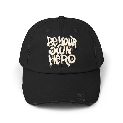 Be Your Own Hero Distressed Cotton Twill Dad Hat – Bold Style, Everyday Comfort