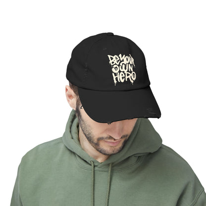 Be Your Own Hero Distressed Cotton Twill Dad Hat – Bold Style, Everyday Comfort